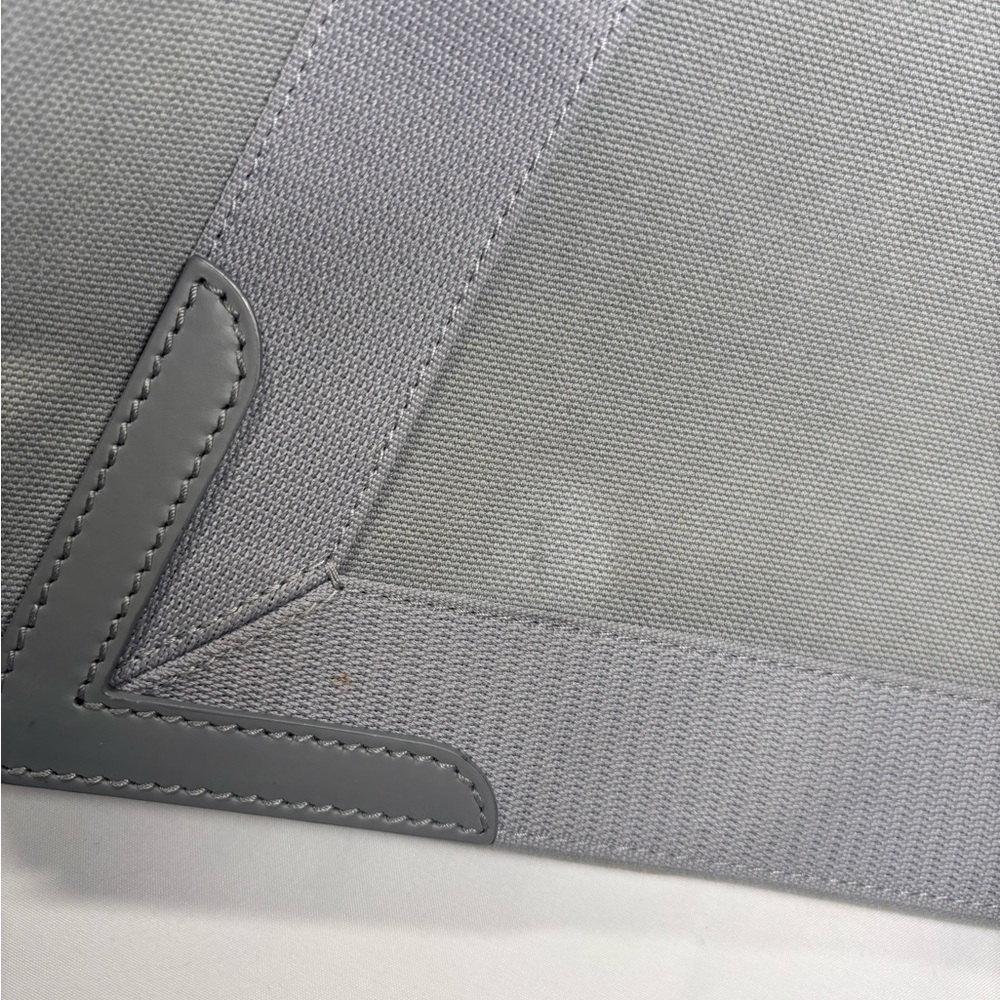 Balenciaga Cotton Canvas Silk Calfskin S Navy Cabas Grey with Pouch ✨ - Picture 15 of 15